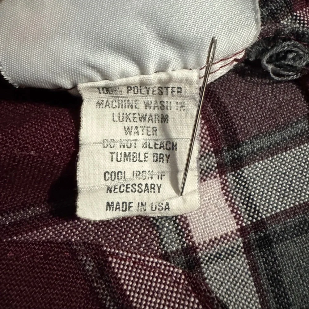 True Grits Plaid Pleated School Uniform Jumper Burgundy Grey Size 6 Classic Prep